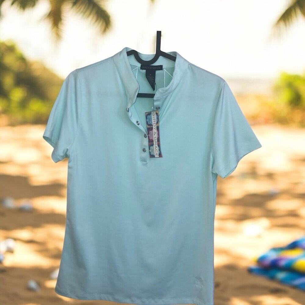 Birdy and‎ Grace pistachio a208 golf shirt Women's Size M Medium New With Tags